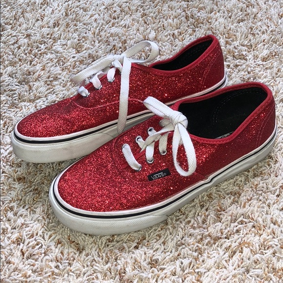 red glitter vans